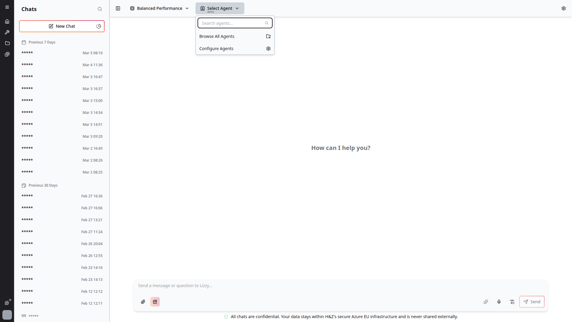 Agent Selector open