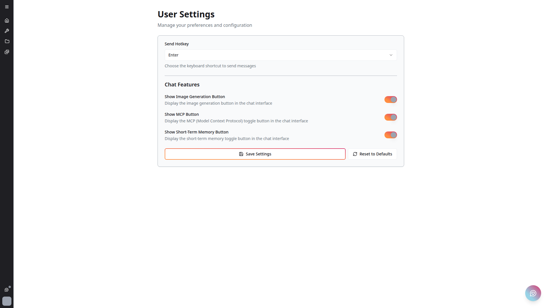 User Settings