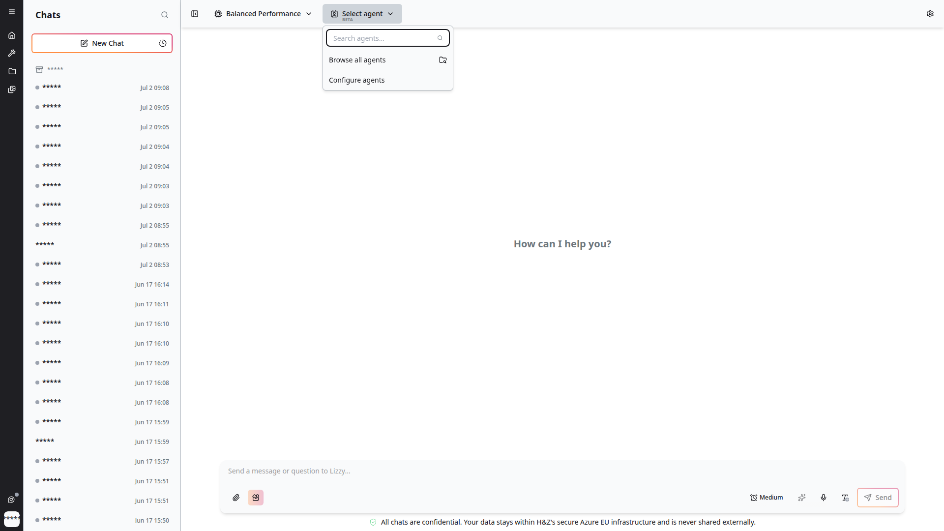 Agent Selector open