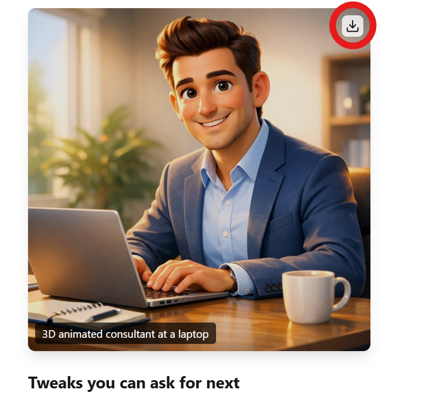 Image download button