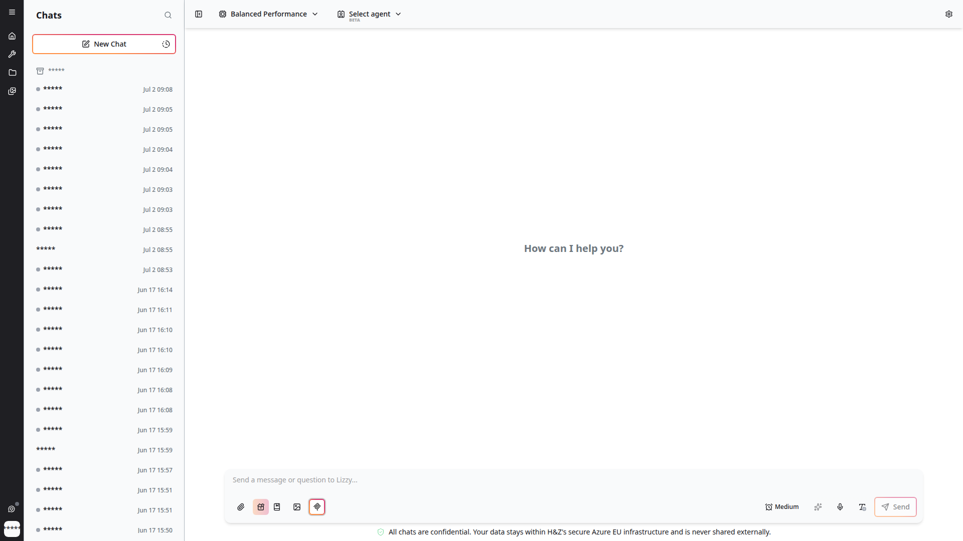 Expanded toolbar