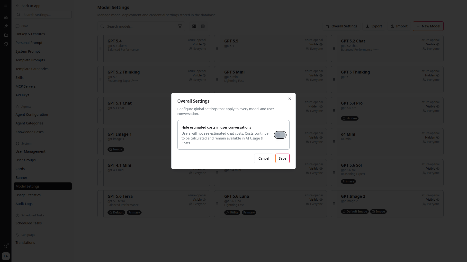 Overall Settings